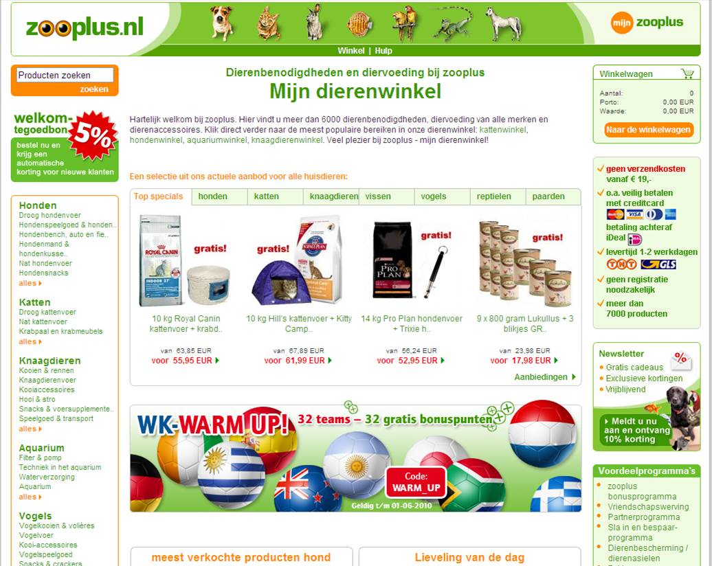 Zooplus maakt verlies in eerste 6 maanden 2011