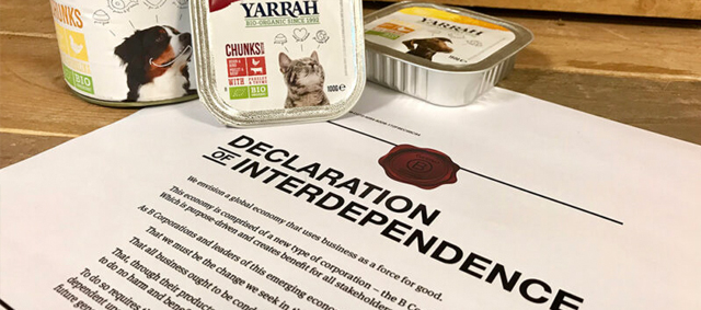 Yarrah Organic Petfood ontvangt BCorp certificaat